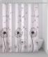 Hefe badeforh�ng m/sort blomst 120 x 200 cm