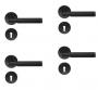 Beslagsboden Design indend�rs d�rh�ndtag m/crystal cut - Mat sort - S�t � 4 stk