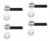 Beslagsboden indend�rs d�rgreb inkl n�gleskilt - Krom/sort - S�t � 4 stk