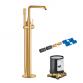 Grohe Essence komplet fritst�ende badekararmatur - B�rstet Cool Sunrise