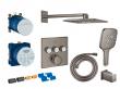 Grohe Cube SmartControl 310 komplet brusesystem m/SmartActive brus til indbygning - B&oslash;rstet Hard Graphite