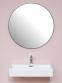 Cass�e rundt spejl m/sort ramme - �90 cm
