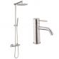 Cass�e Crystal Cut komplet pakke til badev�relset - B�rstet st�l