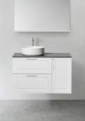 Hafa Grace 90 m�bels�t m/mat hvid bowlevask - Hvid mat rammefront