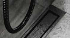 Unidrain Highline ramme - B�rstet sort - 700/10 mm