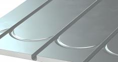 Altech gulvvarmeplade m/ vendespor og alu t/ 16 mm r�r - h�jde 17 mm