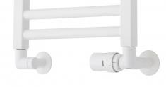 TVS Ventils�t type 120 m/returtermostat, h�jre, vinkell�bende - Hvid