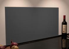 Firkantet st�nkplade til k�kken - 90 x 40 cm - Mat gr� glas