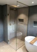 Bath bruseniche m/fast v�g - Klar glas - Messing