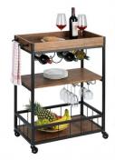 Wenko Rustico rullevogn til k�kken - Sort/Valn�dlook