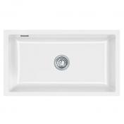 Lavabo Mera 80 U porcel�nsk�kkenvask m/krom afl�b - Hvid