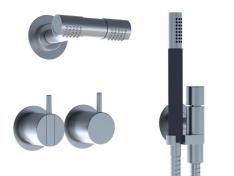 Vola 2471-081D-16 Komplet brusesystem med hoved og h�ndbruser - Krom