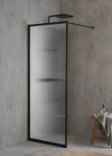 Cass&oslash;e fast brusev&aelig;g - Mat sort ramme/Riftlet glas - 95 cm
