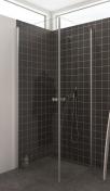 Dansani Match A+A brusehj�rne - 80x80 cm - Klar glas/matkrom