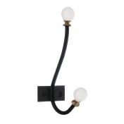 Beslagsboden hattekrog i vintage stil - Sort/hvid knop