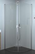 Dansani Match E+E rund brusehj�rne - 80x80 cm - Klart glas/matkrom