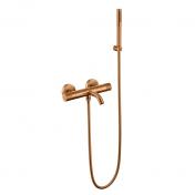Cass�e komplet badekararmatur m/crystal cut - B�rstet kobber