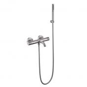 Cass�e komplet badekararmatur m/crystal cut - B�rstet st�l