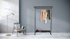 Simple Racks Copenhagen fritst�ende t�jsystem - 2 hylder - Sort tr�