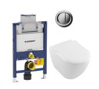 Villeroy & Boch 2.0 RIMless og C+ toiletpakke inkl. s�de m/soft-close, lav cisterne og krom betjening