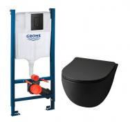 Lavabo File 2.0 RIMless Mat sort toiletpakke inkl. s�de/soft-close, cisterne og mat sort betjening