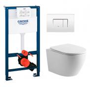 Lavabo Studio RIMless toiletpakke inkl. s�de m/softclose, mellem cisterne og hvid betjening