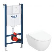 Geberit Acanto Rimless v�gh�ngt inkl. s�de m/SoftClose, cisterne og betjening i hvid