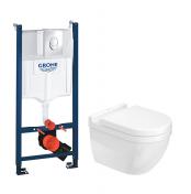Duravit Starck 3 RIMless toiletpakke inkl. cisterne, krom betjening og toilets�de m/soft-close