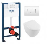 Villeroy & Boch Subway 2.0 m/RIMless og C+ toiletpakke inkl. s�de m/soft-close, mellem cisterne og hvid betjening