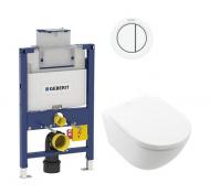 V&B Subway 3.0 m/CeramicPlus og TwistFlush toiletpakke inkl. lav cisterne, hvid trykknap og s�de m/ soft-close