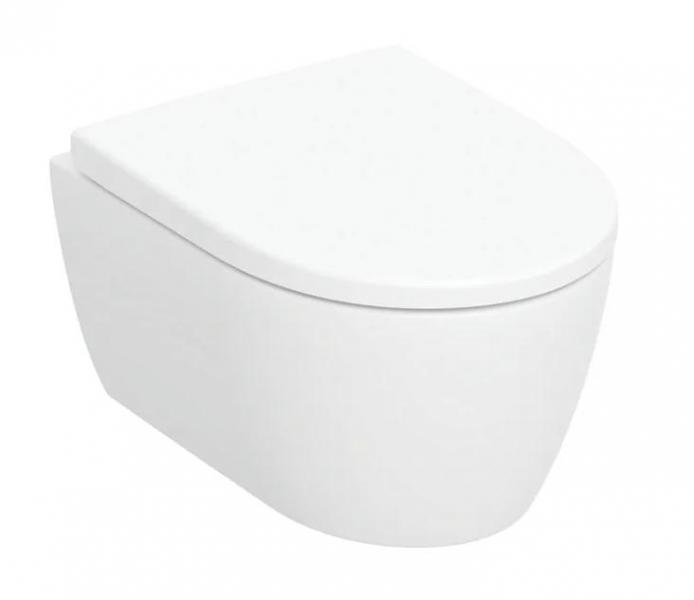 Geberit iCon kompakt v&aelig;gh&aelig;ngt toilet inkl. s&aelig;de - Mat hvid