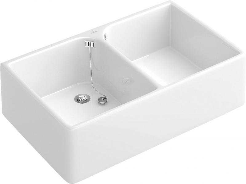 V&B O.Novo 80 dobbelt reng&oslash;ringsvask - Ceramic+