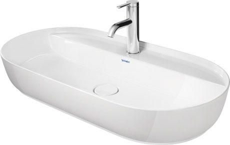 Duravit Luv 80 fritst&aring;ende bowlevask - Med hanehul