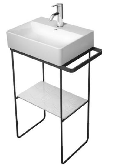 Duravit DuraSquare 45 m&oslash;belpakke inkl. mat sort metalkonsol
