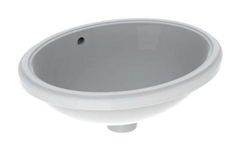 Geberit Variform 56 oval h&aring;ndvask t/underlimning - Med overl&oslash;b