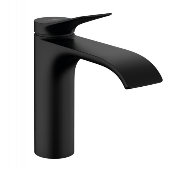 Hansgrohe Vivenis 110 h&aring;ndvaskarmatur u/bundventil og m/CoolStart - Mat sort