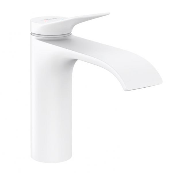 Hansgrohe Vivenis 110 h&aring;ndvaskarmatur m/l&oslash;ft-op bundventil og CoolStart - Mat hvid