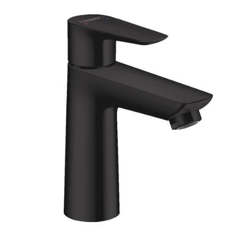 Hansgrohe Talis E 110 h&aring;ndvaskarmatur m/bundventil - Mat sort