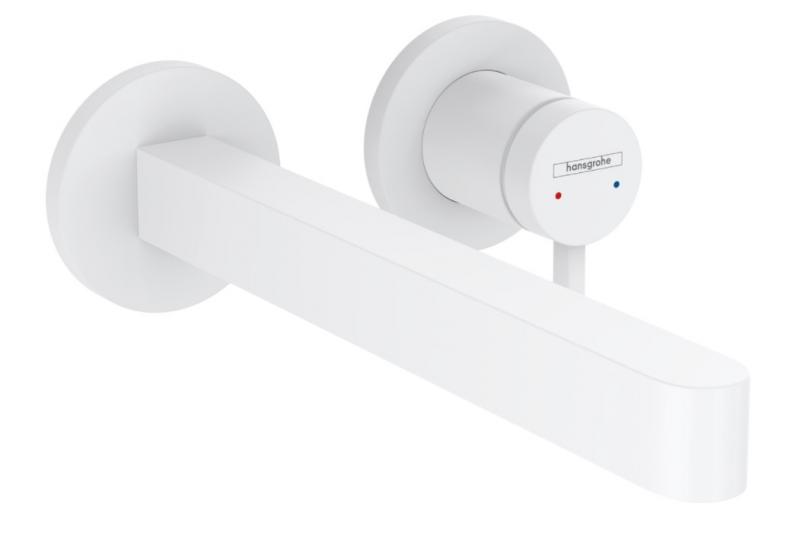 Hansgrohe Finoris h&aring;ndvaskarmatur t/indbygning i v&aelig;g - 22,8 cm - Mat hvid