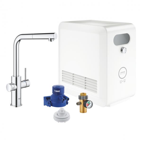 Grohe Blue Professional k&oslash;kkenbatteri m/L-tud og udtr&aelig;k - Krom