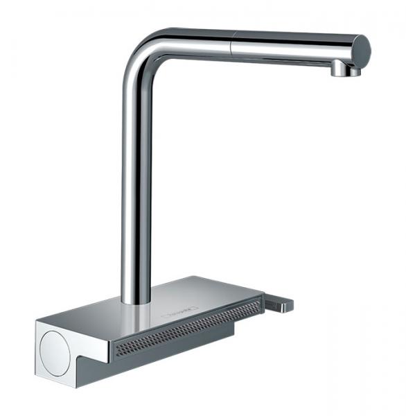hansgrohe Aquno Select M81 k&oslash;kkenarmatur 250 L-tud med udtr&aelig;k og brus - Krom
