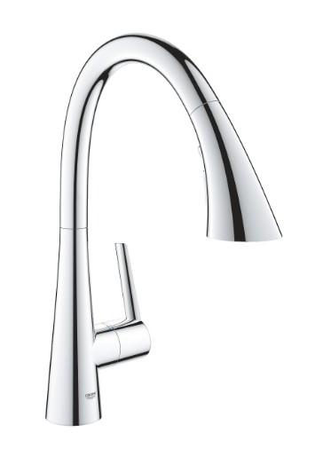 Grohe Zedra k&oslash;kkenarmatur m/C-tud og udtr&aelig;k - Krom