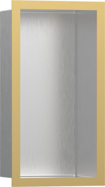 Hansgrohe XtraStoris indbygget hylde med designramme 300x150 - Guld optik/B&oslash;rstet rustfrit st&aring;l