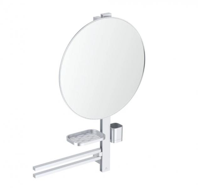 Ideal Standard Alu+ multifunktionelt spejl m/h&aring;ndkl&aelig;deholder - Large - Silver