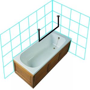 Van Der P Forh&aelig;ngstang loft til loft 50x100x50cm m.flanger - Rustfrit st&aring;l