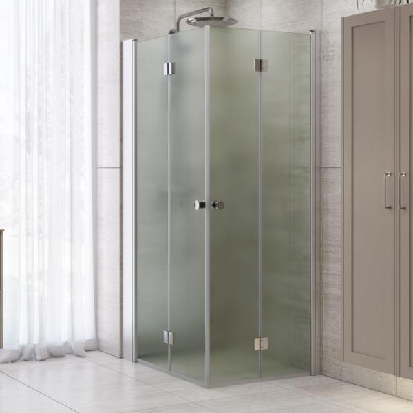 Dansani Match B+B bruseniche m/folded&oslash;re - 80x80 cm - Isglas/mat krom