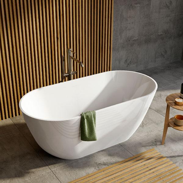 Str&oslash;mberg Corato ovalt fritst&aring;ende badekar 1500 x 730 mm
