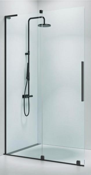 Str&oslash;mberg Faro 12 walk-in brusev&aelig;g m/skyded&oslash;r 800mm - Klart glas/mat sort