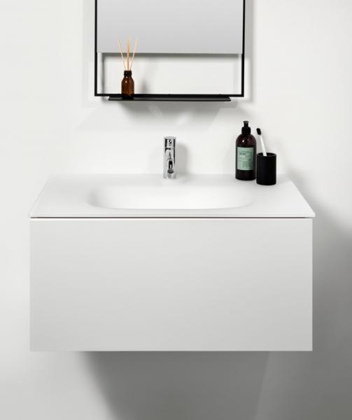 Bath 81 m&oslash;belvask i glas - Mat hvid