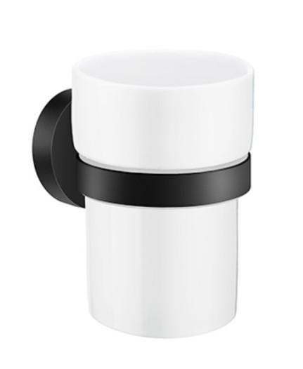 Smedbo Home tandkrus til v&aelig;g - Mat sort/porcel&aelig;n